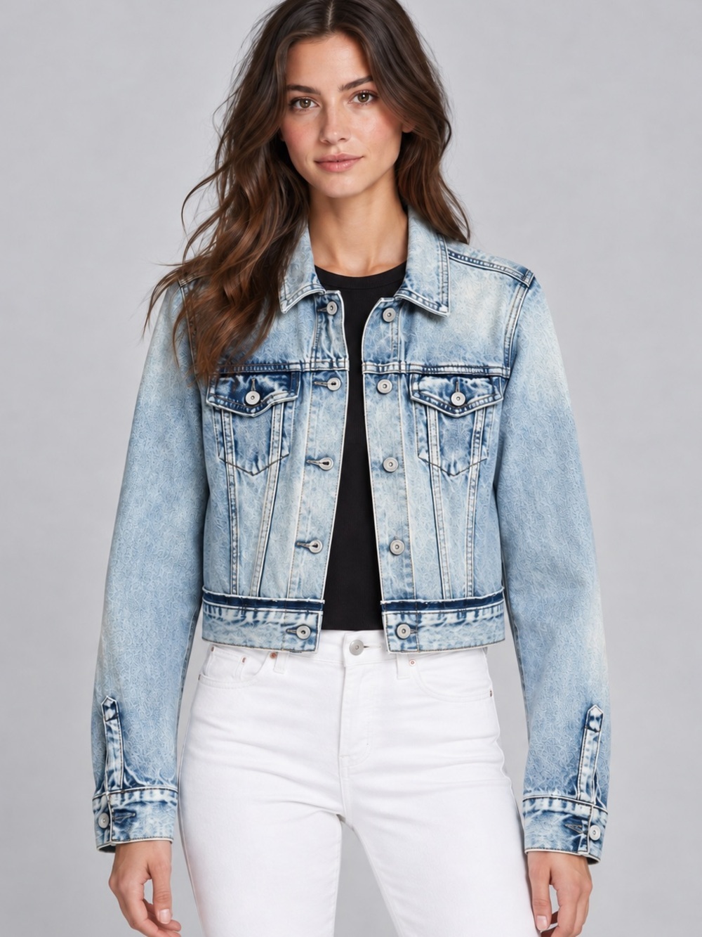 ALLSAINTS Distressed Denim Jacket Blue size-Small EUC